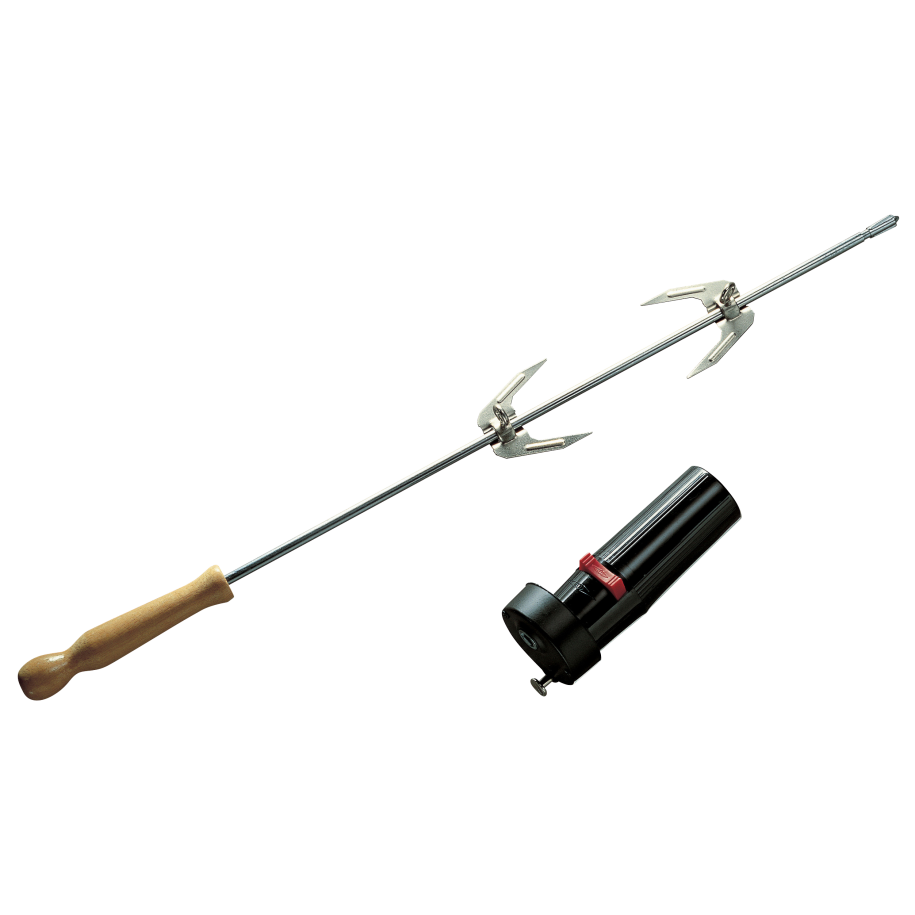 Universeel draaispit met motor voor houtskoolbarbecues