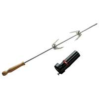 Universeel draaispit met motor voor houtskoolbarbecues