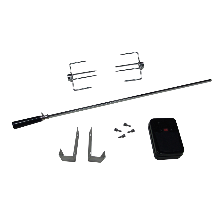 Universeel draaispit met motor voor gasbarbecues